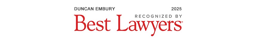 Duncan Embury recognized by Best Lawyers, 2025