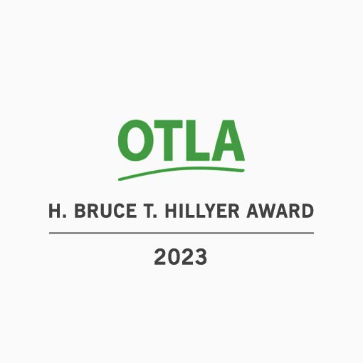 Duncan Embury is the 2023 recipient of the OTLA H. Bruce T. Hillyer Award
